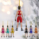 Artparel Personalized Wrestling Ornament Wrestling Helmet Ornaments Wrestling Christmas Ornament Gift for Wrestling Player Wrestling Christmas Tree Ornaments for Boys or Girls (Wrestling 4)